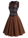 [Prévente] Ensemble 3PCS avec blouse à manches bouffantes, gilet à carreaux et jupe Années 1950