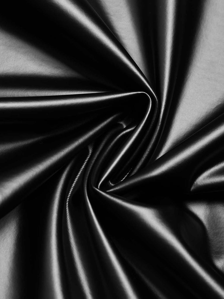 [Prévente] Robe noire en dentelle et similicuir à col rond années 1950