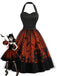 [Prévente] Robe Halloween en Tulle à Col Halter Cœur Noir Années 1950