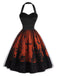 [Prévente] Robe Halloween en Tulle à Col Halter Cœur Noir Années 1950