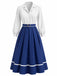 [Prévente] Robe évasée effet deux pièces à revers, bordure contrastée et ceinture Années 1950