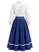 [Prévente] Robe évasée effet deux pièces à revers, bordure contrastée et ceinture Années 1950