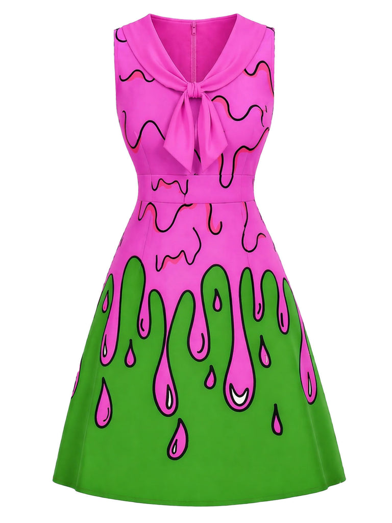 [Prévente] Robe Sans Manches Col Lavallière Slime Effrayant Années 1960 2