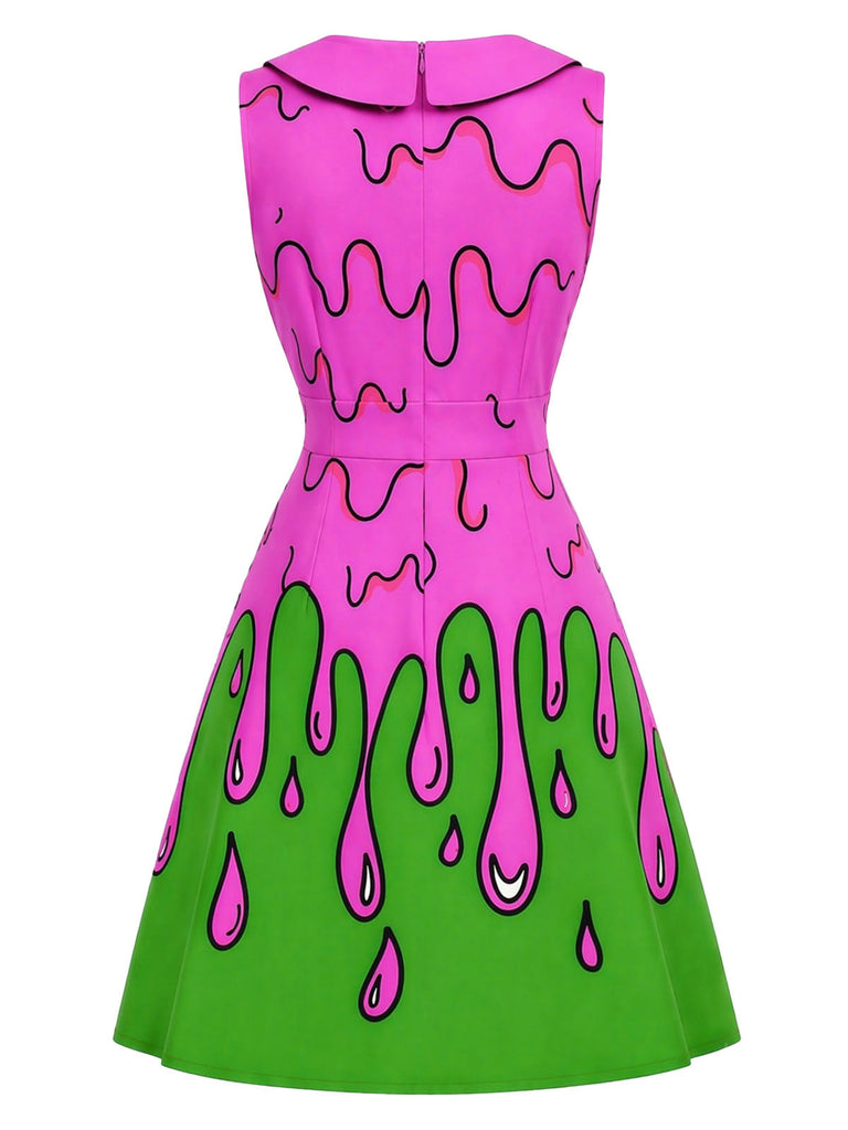 [Prévente] Robe Sans Manches Col Lavallière Slime Effrayant Années 1960 3