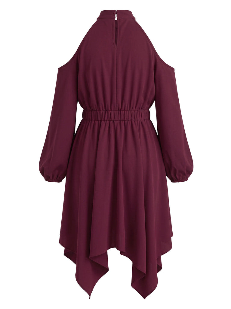 [Grande Taille] Robe à épaules dénudées et ourlet mouchoir Années 1970