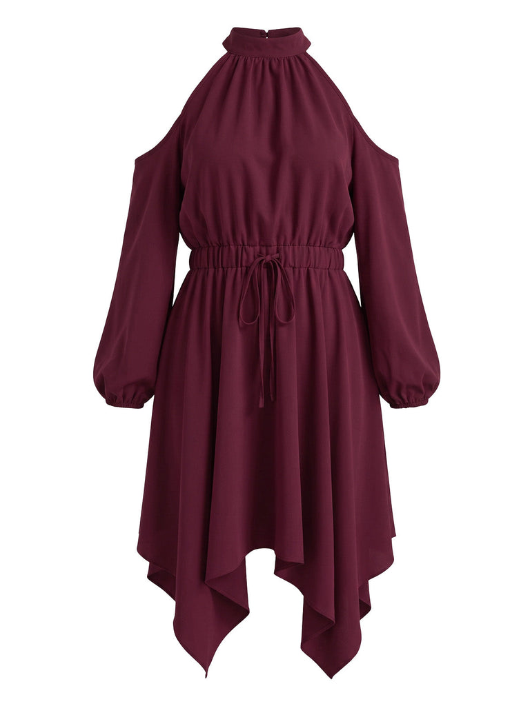 [Grande Taille] Robe à épaules dénudées et ourlet mouchoir Années 1970