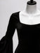 Robe Sirène Noire Velours Manches Évasées Inspirée Morticia Années 1930 8