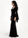 Robe Sirène Noire Velours Manches Évasées Inspirée Morticia Années 1930 5