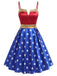 [Prévente] Robe Wonder Woman Étoile Imprimé Évasé Fête Années 1950 2