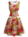 [Prévente] Robe Bohème Floral Contrasté Col Mod Années 1960 3