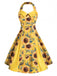[Prévente] Robe Jaune Sunflower Dos Nu Box-Plissé Années 1950 3