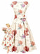 [Prévente] Robe Ivoire Rose Floral Vintage Nœud Midi Années 1950