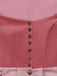 Robe et tablier roses velours encolure en cœur et boutonnage sur le devant années 1950