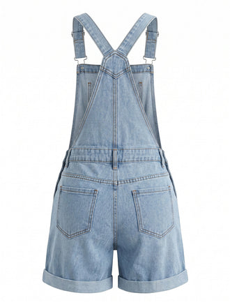 Light Blue 1950s Denim Vintage Classic Romper 2