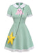 Costume Cosplay Fée Papillon Étoile Vert Années 1950 2
