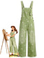 Salopette verte à Jambes Larges Florale Denim Années 1940