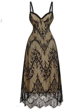 Black 1940s Lace Cami Classic Dress 3