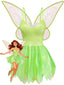 Robe verte ailes et ourlet en forme feuilles scintillantes années 50