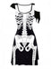 Robe d’Halloween à imprimé squelette et coupe évasée années 1940