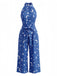Combinaison Bleue Étoile Lune Dos-Nu Jambes Larges Halloween Années 1930 2