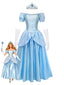 Ensemble robe de princesse Cendrillon bleu clair années 1970