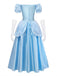 Set Robe Costume Princesse Cendrillon Bleu Clair Années 1970