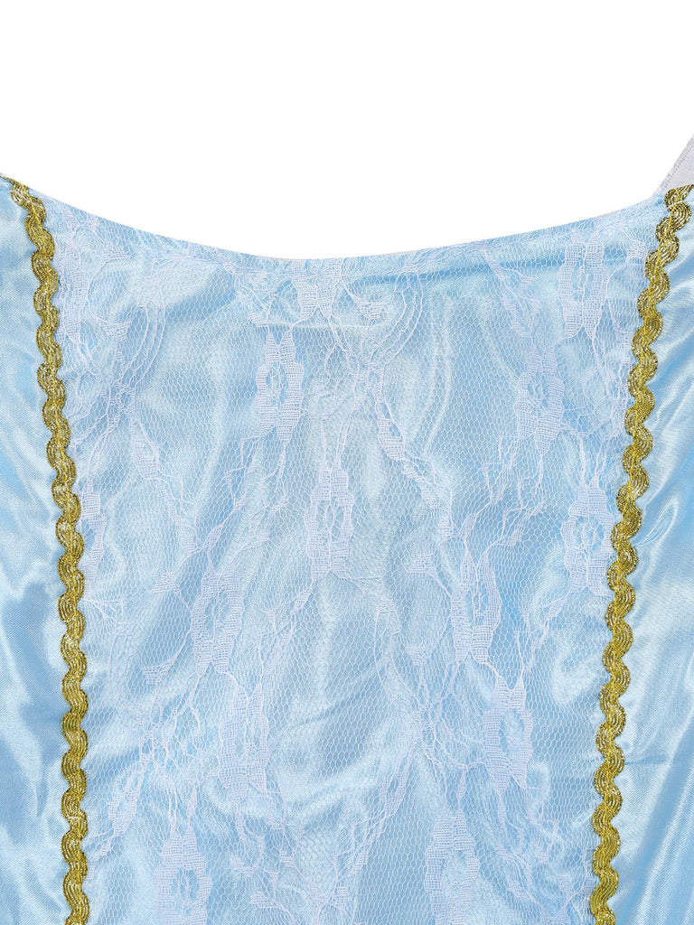 Set Robe Costume Princesse Cendrillon Bleu Clair Années 1970