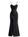 Robe Sirène Scintillante Col Drapé Corset Fente Haute Années 1930 6