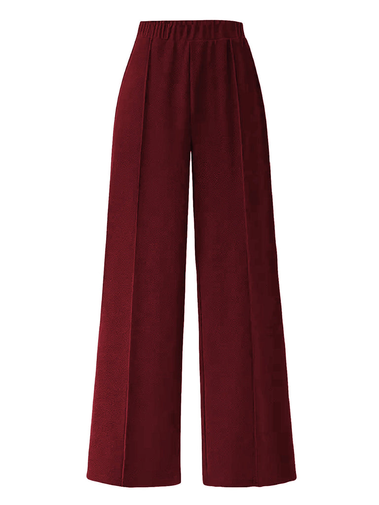 Ensemble deux pièces à rayures contrastées, haut manches longues et pantalon années 1960 - 9