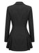Robe blazer noire à col châle, plis et basque Années 1960