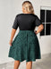 Plus Size 1950s V Neck Patchwork Vintage Dress 12