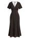 Robe Longue Sirène à Pois Col V Manches Papillon Années 1930 8