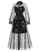 [Prévente] Robe Noir Doré Revers Celestial Imprimé Filet Années 1980