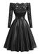 [Prévente] Robe noire en dentelle à épaules dénudées et nœud à la taille années 1950 - 4