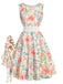 [Prévente] Robe Midi Chartreuse Dentelle Florale Sans Manches Années 1960