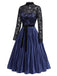 [Prévente] Robe bleu royal à corsage en dentelle transparente et jupe plissée années 1950