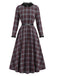 [Prévente] Robe à bordure carreaux et ceinture avec cape rouge années 1940