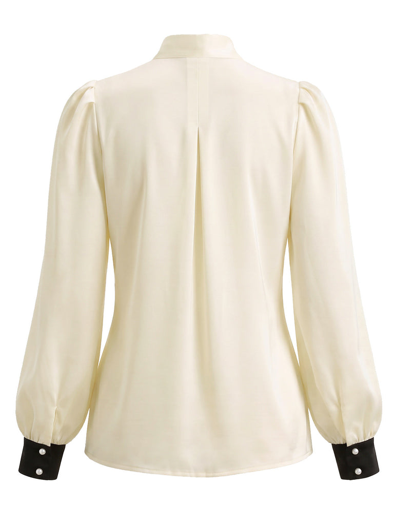 [Prévente] Ensemble 2 pièces blouse à nœud et combinaison à bretelles volantées années 1970