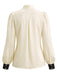 [Prévente] Ensemble 2 pièces blouse à nœud et combinaison à bretelles volantées années 1970