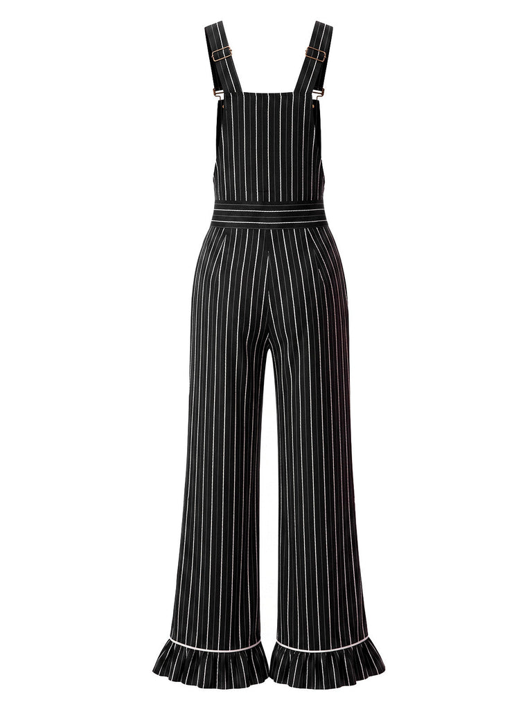 [Prévente] Ensemble 2 pièces à fines rayures : salopette à volants et blouse sanglante années 1930