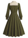 [Prévente] Robe en dentelle boutonnée avec nœud et ceinture années 1940
