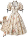 [Prévente] Robe midi évasée jaune clair fleurie à encolure bateau années 1950 - 1