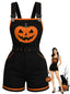 [Prévente] Salopette noir Halloween à citrouilles et poches Années 1960