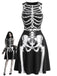 [Prévente] Robe noire d’Halloween sans manches à squelette années 1940