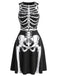 [Prévente] Robe noire d’Halloween sans manches à squelette années 1940