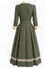 [Prévente] Trench-coat vert à revers crantés, double boutonnage et ceinture années 1940 - 3