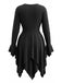 [Grande Taille] Robe punk noire ajourée à ourlet asymétrique Années 1970