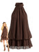 Robe dos nu à col montant et ourlet boule Années 1960