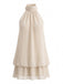 Robe dos nu à col montant et ourlet boule Années 1960