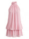 Robe dos nu à col montant et ourlet boule Années 1960